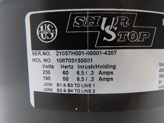 US Motors Shur Stop 108703130001 Electric Brake Kit 230/460V 25 Ft-Lb 213T/215T