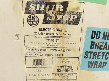 US Motors Shur Stop 108703130001 Electric Brake Kit 230/460V 25 Ft-Lb 213/215T