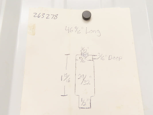 Press Brake Die 46-9/16" Long 90° V 11/32" W 3/16" D 1-15/16" H