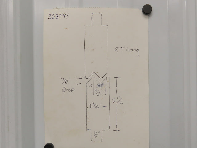 Press Brake Punch Die Set 97" Long 90° Offset Z Bend 5/8" W 3/8" Deep 2-13/16" H