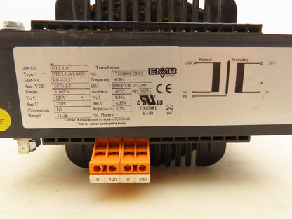 EMB Wittlich NTT 1.0 Transformer 1kVA 120V - 230V 1PH Single Phase
