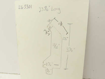 Press Brake Gooseneck Punch Die 23-9/16" Long 90° V 3/8" Finger 3-3/4" H