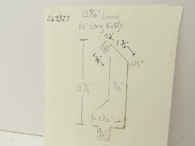 Press Brake Gooseneck Punch Die 13-5/16" Long 90° V 3/8" Finger 3-3/4" H Offset