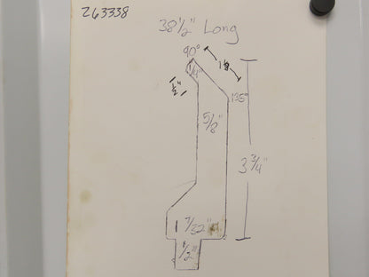Press Brake Gooseneck Punch Die 38-1/2" Long 90° V 1/4" Finger 3-3/4" H