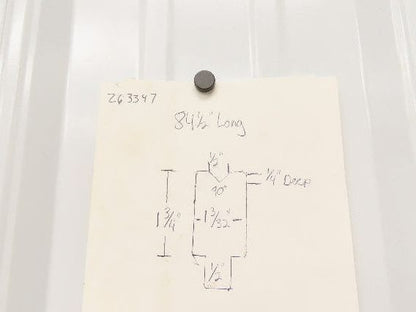 Press Brake Die 84-1/2" Long 90° V 1/2" W 1/4" D 1-3/4" H 1/2" Tang