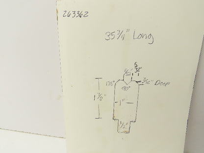 Press Brake Die 35-3/4" Long 90° V 11/32" W 3/16" D 1-7/8" H 1/2" Tang