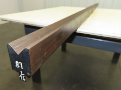 Press Brake Die 87-1/16" Long 90° V 15/16" W 1/2" D 1-3/4" H 1/2" Tang