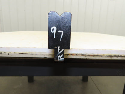 Press Brake Die 97-1/16" Long 90° V 5/16" W 3/16" D 1-3/4" H 1/2" Tang