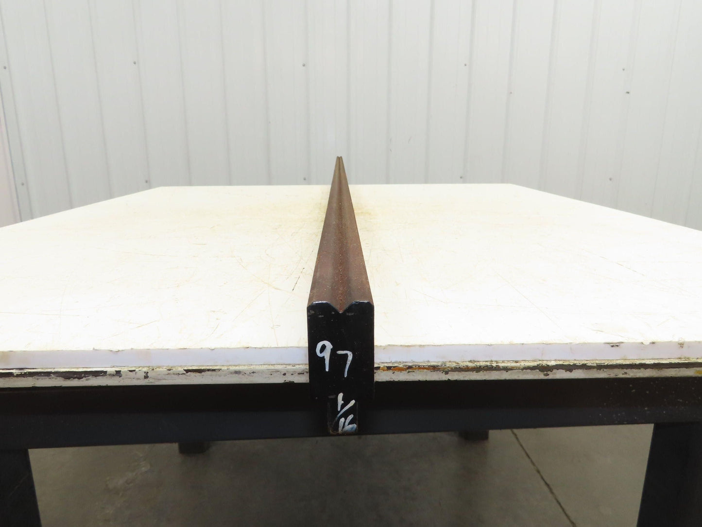 Press Brake Die 97-1/16" Long 90° V 5/16" W 3/16" D 1-3/4" H 1/2" Tang