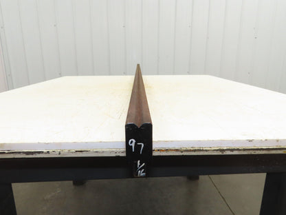 Press Brake Die 97-1/16" Long 90° V 5/16" W 3/16" D 1-3/4" H 1/2" Tang