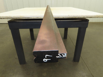 Press Brake Die 97-1/16" Long 90° V 5/16" W 3/16" D 1-3/4" H 1/2" Tang