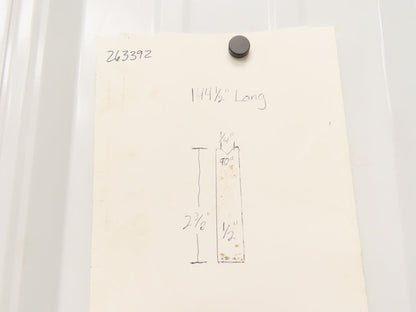 Press Brake Die 114-1/2" Long 90° V 1/4" W 2-3/8" H 1/2" Width