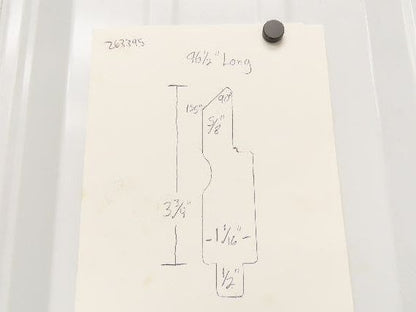 Press Brake Punch Die 96-1/2" Long 90° V 5/8" W 3-3/4" H 1/2" Tang