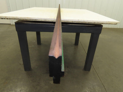 Press Brake Die 96-3/8" Long 90° V 3/8" W 3/16" D 1-3/4" H 1/2" Tang Notch