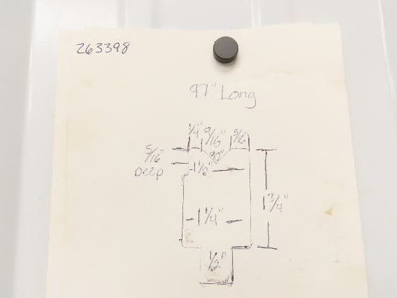Press Brake Die 97" Long 90° V 9/16" W 5/16" D 1-3/4" H 1/2" Tang
