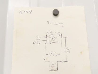 Press Brake Die 97" Long 90° V 9/16" W 5/16" D 1-3/4" H 1/2" Tang
