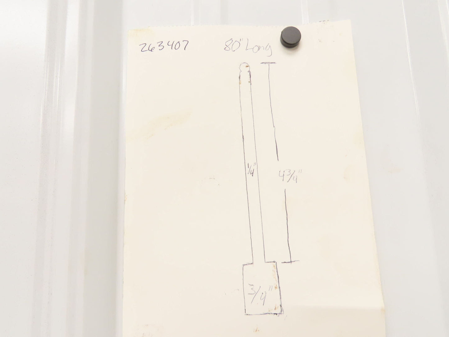 Press Brake Punch Die 80" Long 1/4" Rod Diameter 4-3/4" H 3/4" Tang