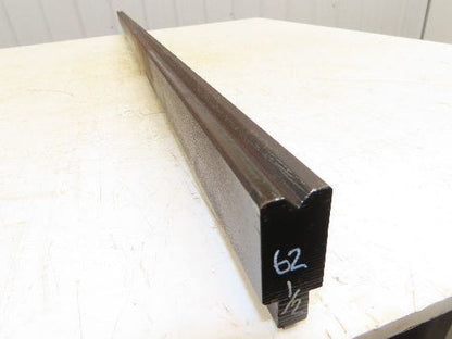 Press Brake Die 62-1/2" Long 90° V 3/8" W 3/16" D 1-3/4" H 1/2" Tang
