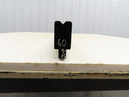 Press Brake Die 60-1/2" Long 90° V 3/8" W 3/16" D 1-3/4" H 1/2" Tang