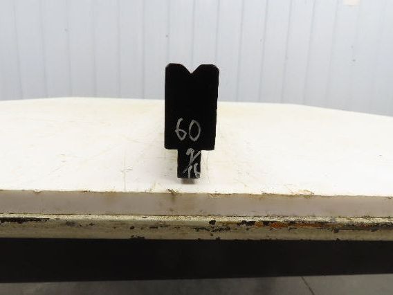 Press Brake Die 60-1/2" Long 90° V 3/8" W 3/16" D 1-3/4" H 1/2" Tang