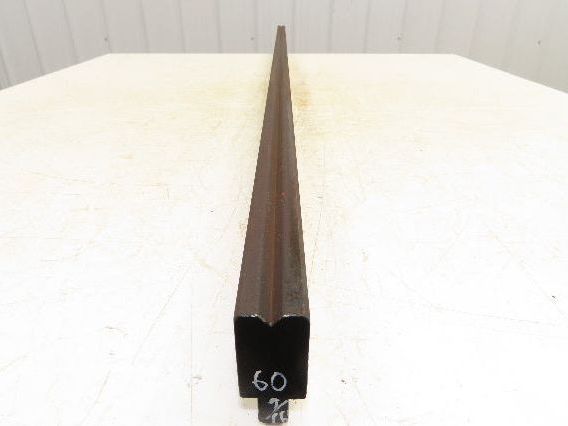 Press Brake Die 60-1/2" Long 90° V 3/8" W 3/16" D 1-3/4" H 1/2" Tang