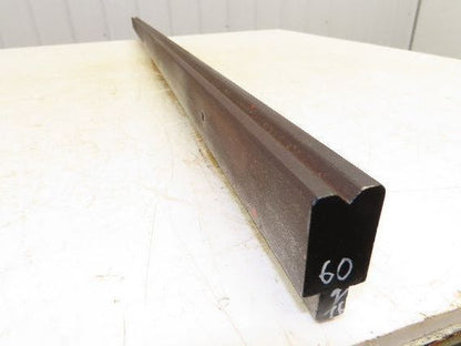 Press Brake Die 60-1/2" Long 90° V 3/8" W 3/16" D 1-3/4" H 1/2" Tang