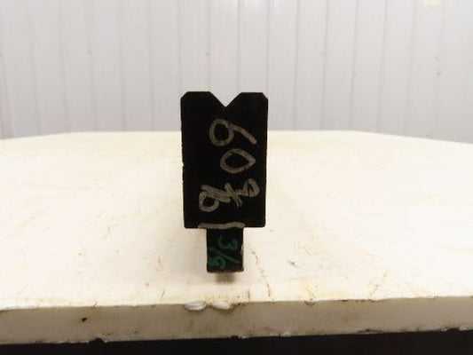 Press Brake Die 60-1/2" Long 90° V 3/8" W 3/16" D 1-3/4" H 1/2" Tang