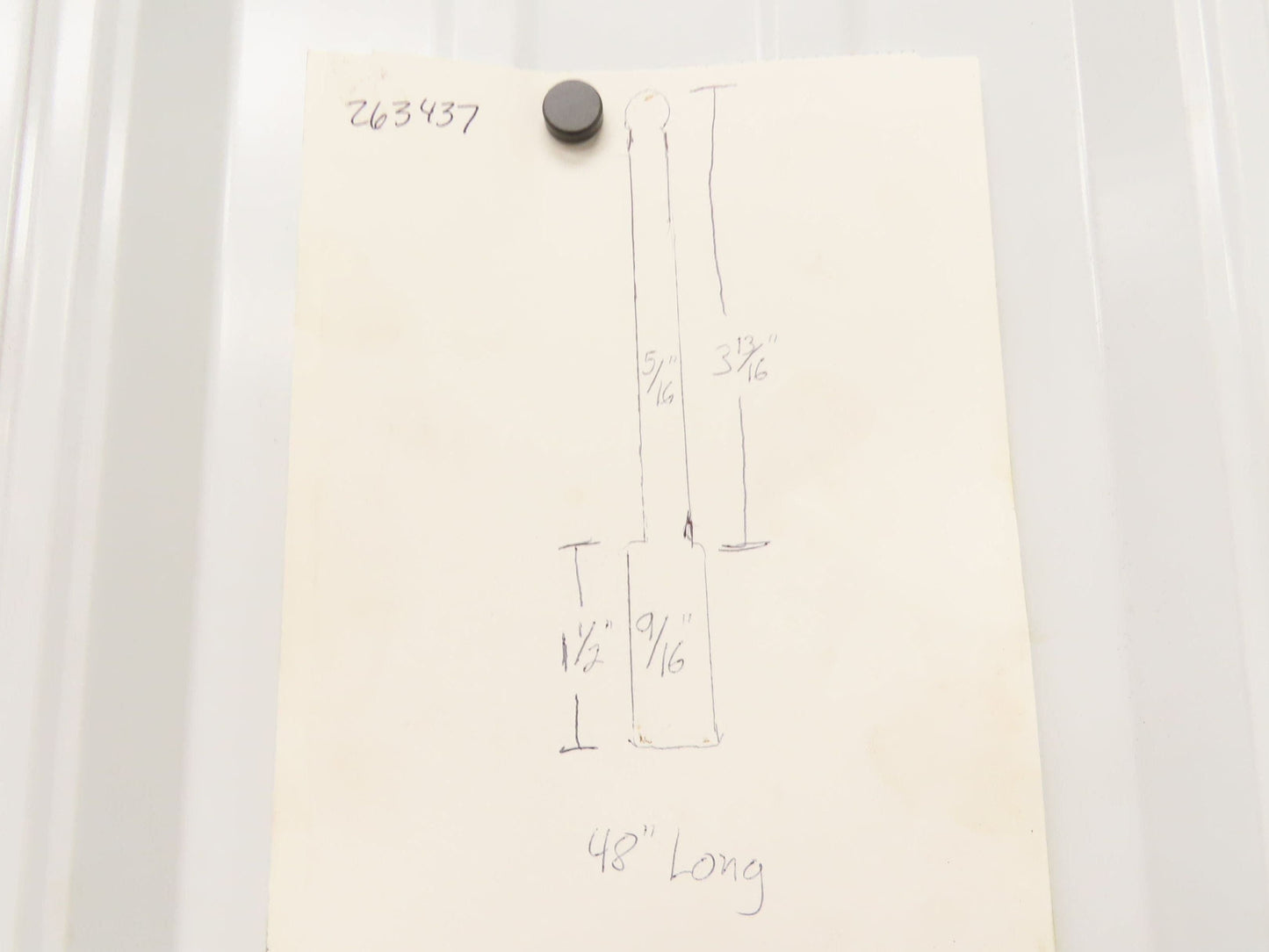 Press Brake Punch Die 48" Long 5/16" Rod Diameter 3-13/16" H 9/16" Tang