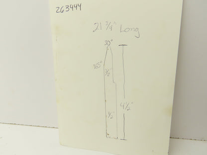 Press Brake Punch Die 21-3/4" Long 30° Acute V 3/8" W 4-1/2" H 1/2" Tang
