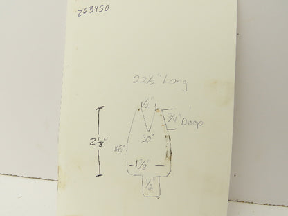 Press Brake Die 22-1/2" Long 30° Acute V 1/2" W 3/4" D 2-1/8" H 1/2" Tang
