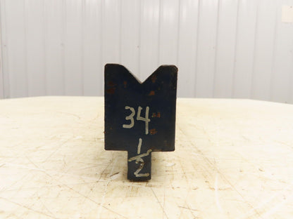 Press Brake Die 34-1/2" Long 90° V 3/4" W 3/8" D 1-3/4" H 1/2" Tang