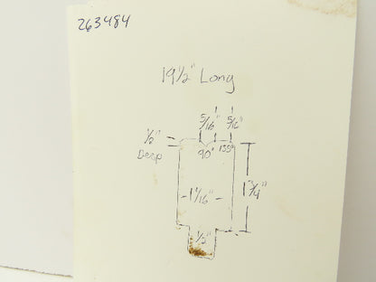 Press Brake Die 19-1/2" Long 90° V 5/16" W 1/8" D 1-3/4" H 1/2" Tang