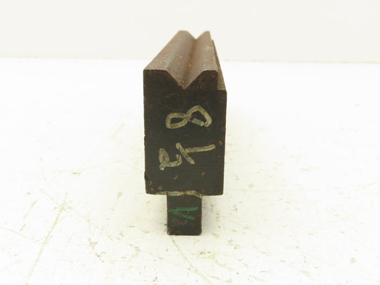Press Brake Die 8-1/2" Long 90° V 1/2" W 1/4" D 1-3/4" H 1/2" Tang