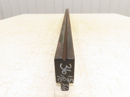 Press Brake Die 37" Long 90° V 1/4" W 1/8" D 1-3/4" H 1/2" Tang