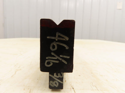 Press Brake Die 46-1/16" Long 90° V 3/8" W 5/32" D 1-3/4" H 1/2" Tang