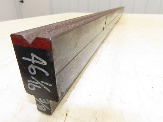 Press Brake Die 46-1/16" Long 90° V 3/8" W 5/32" D 1-3/4" H 1/2" Tang