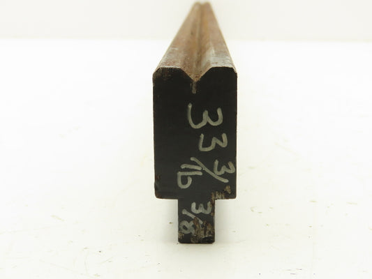 Press Brake Die 33-3/16" Long 90° V 3/8" W 3/16" D 1-3/4" H 1/2" Tang