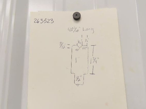 Press Brake Die 48-3/16" Long 90° V 1/4" W 5/32" D 1-3/4" H 1/2" Tang