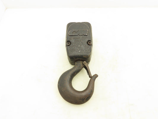 CM Lodestar 2 Ton Lower Hook Block Assembly Double Chain Latch Black 627-860