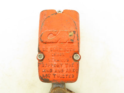 CM Lodestar 2 Ton Double Chain Lower Hook Block Assembly Latchlok Orange 627-860