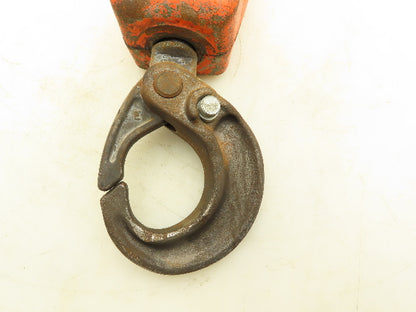 CM Lodestar 2 Ton Double Chain Lower Hook Block Assembly Latchlok Orange 627-860