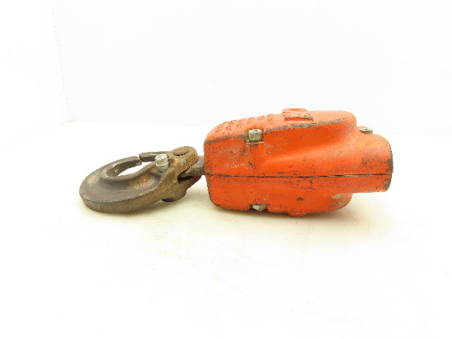 CM Lodestar 2 Ton Double Chain Lower Hook Block Assembly Latchlok Orange 627-860