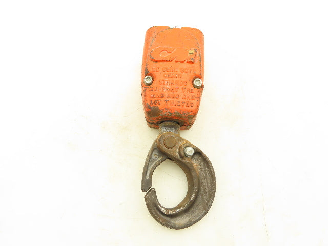 CM Lodestar 2 Ton Double Chain Lower Hook Block Assembly Latchlok Orange 627-860