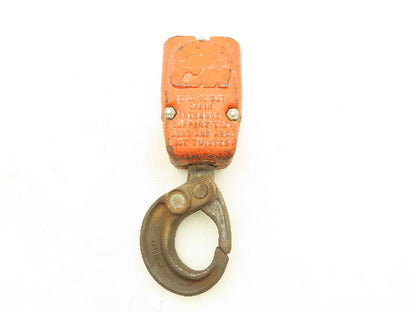 CM Lodestar 2 Ton Double Chain Lower Hook Block Assembly Latchlok Orange 627-860