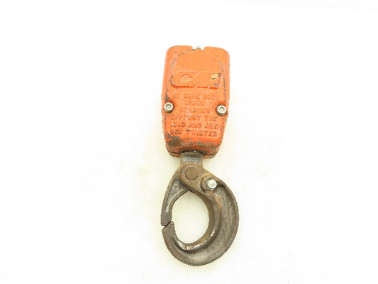CM Lodestar 2 Ton Double Chain Lower Hook Block Assembly Latchlok Orange 627-860