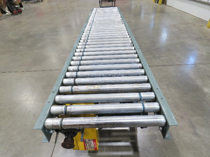 Hytrol 24"x 10' Accumulation Roller Conveyor 21"BF O-Ring Line Shaft Drive 64FPM