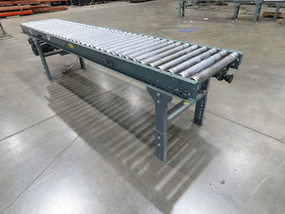 Hytrol 24"x 10' Accumulation Roller Conveyor 21"BF O-Ring Line Shaft Drive 64FPM