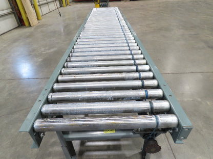 Hytrol 24"x 10' Accumulation Roller Conveyor 21"BF O-Ring Line Shaft Drive 64FPM