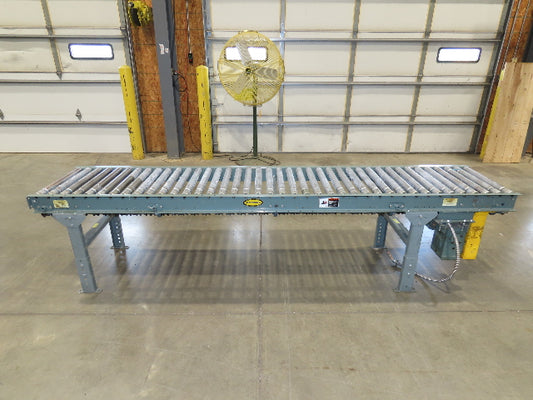 Hytrol 24"x 10' Accumulation Roller Conveyor 21"BF O-Ring Line Shaft Drive 64FPM