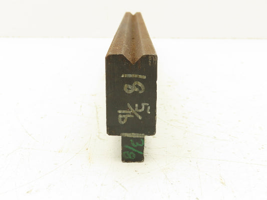 Press Brake Die 18-5/16" Long 90° V 3/8" W 3/16" D 1-3/4" H 1/2" Tang